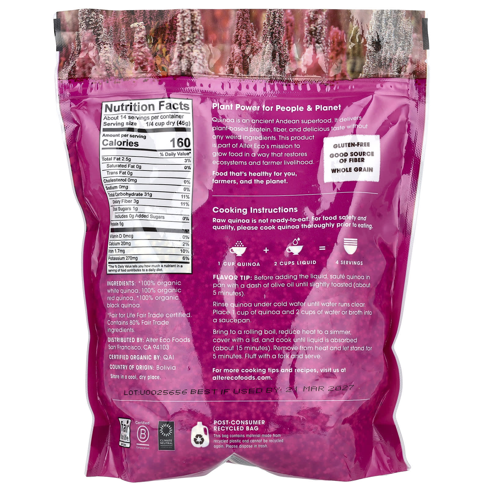 Nourish with Alter Eco Organic Heirloom Quinoa, 22 oz - Image 2