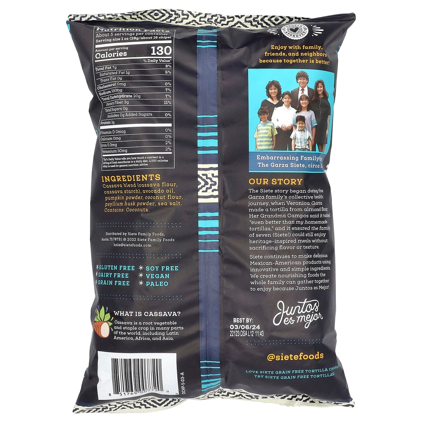 Siete, Grain Free Tortilla Chips, Dip Chip, 5 oz (142 g) - Image 2