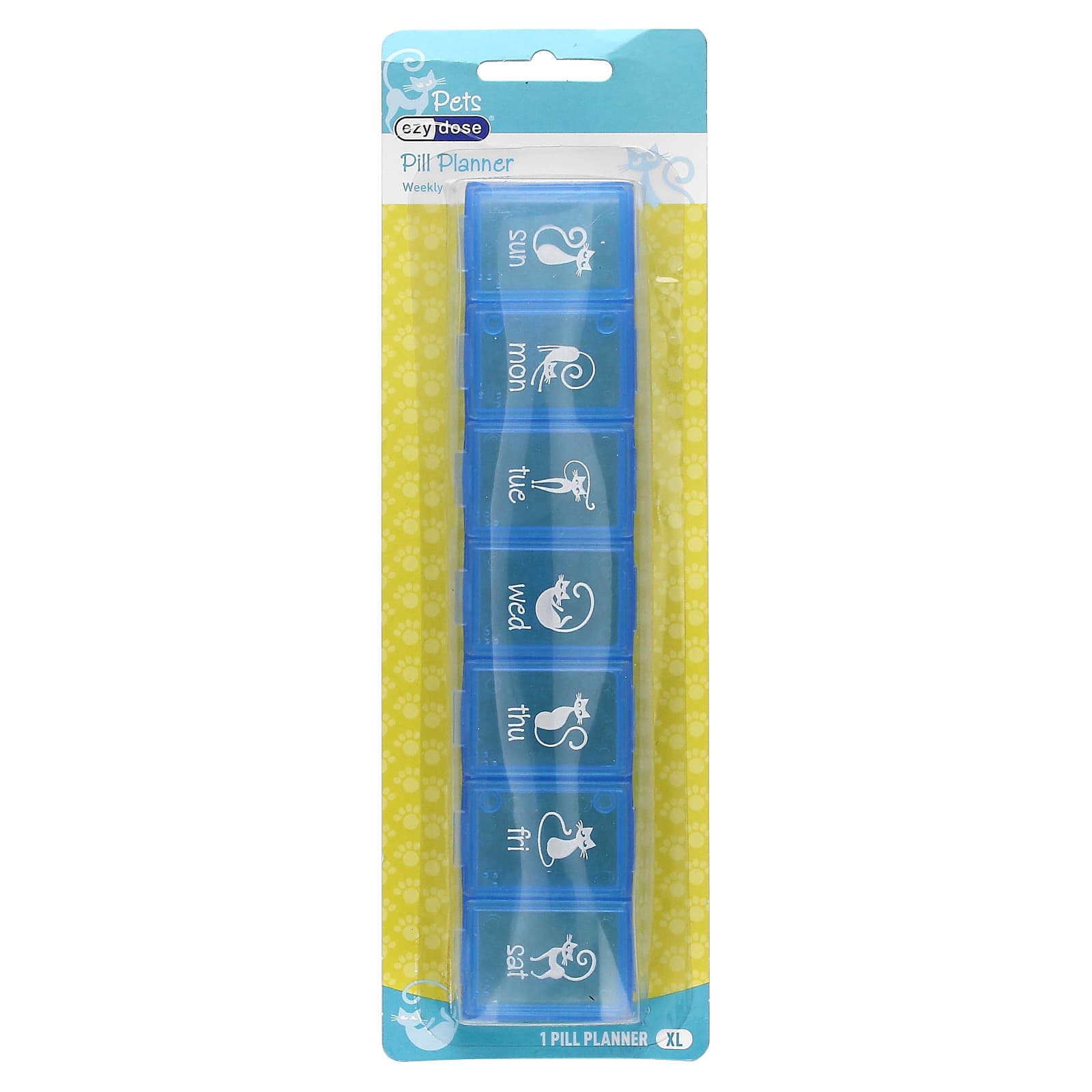 Weekly Pet Pill Planner for Cats - Large Capacity, Easy to Use - Image 1