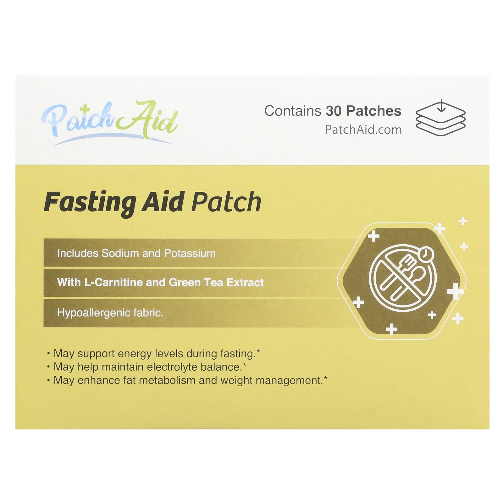 PatchAid, Fasting Aid Patch, 30 Patches - Image 1
