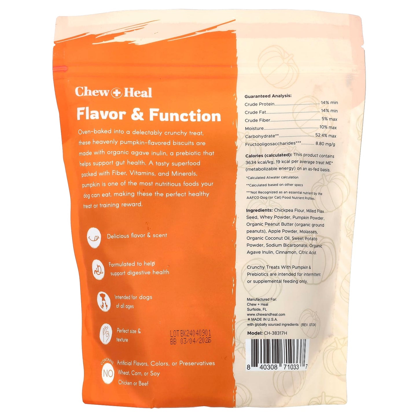 Pumpkin & Prebiotics Crunchy Treats for Dogs - Healthy Digestion & Delicious Taste - Image 2