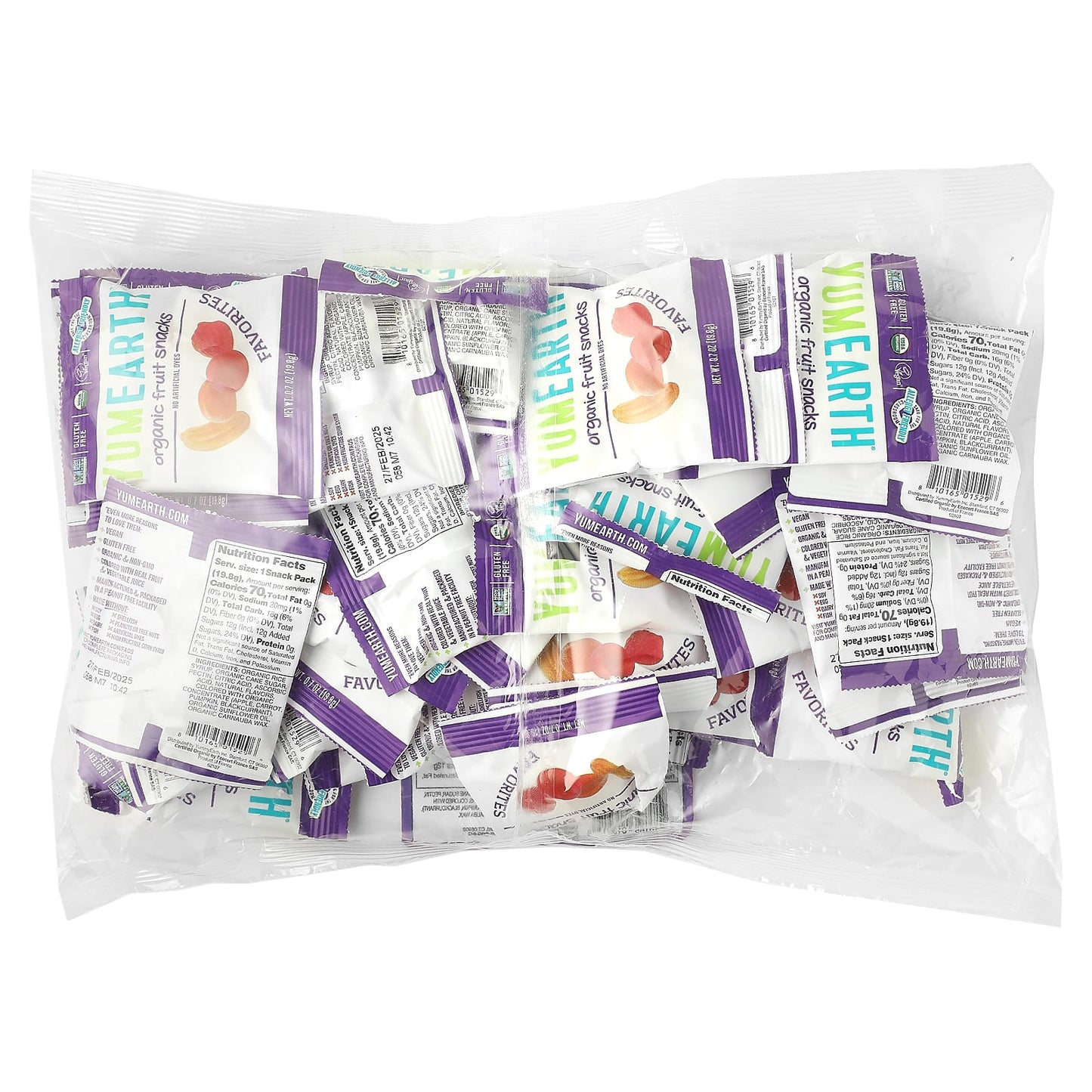 YumEarth, Organic Fruit Snacks, Favorites, 35 Snack Packs, 0.7 oz (19.8 g) Each - Image 2