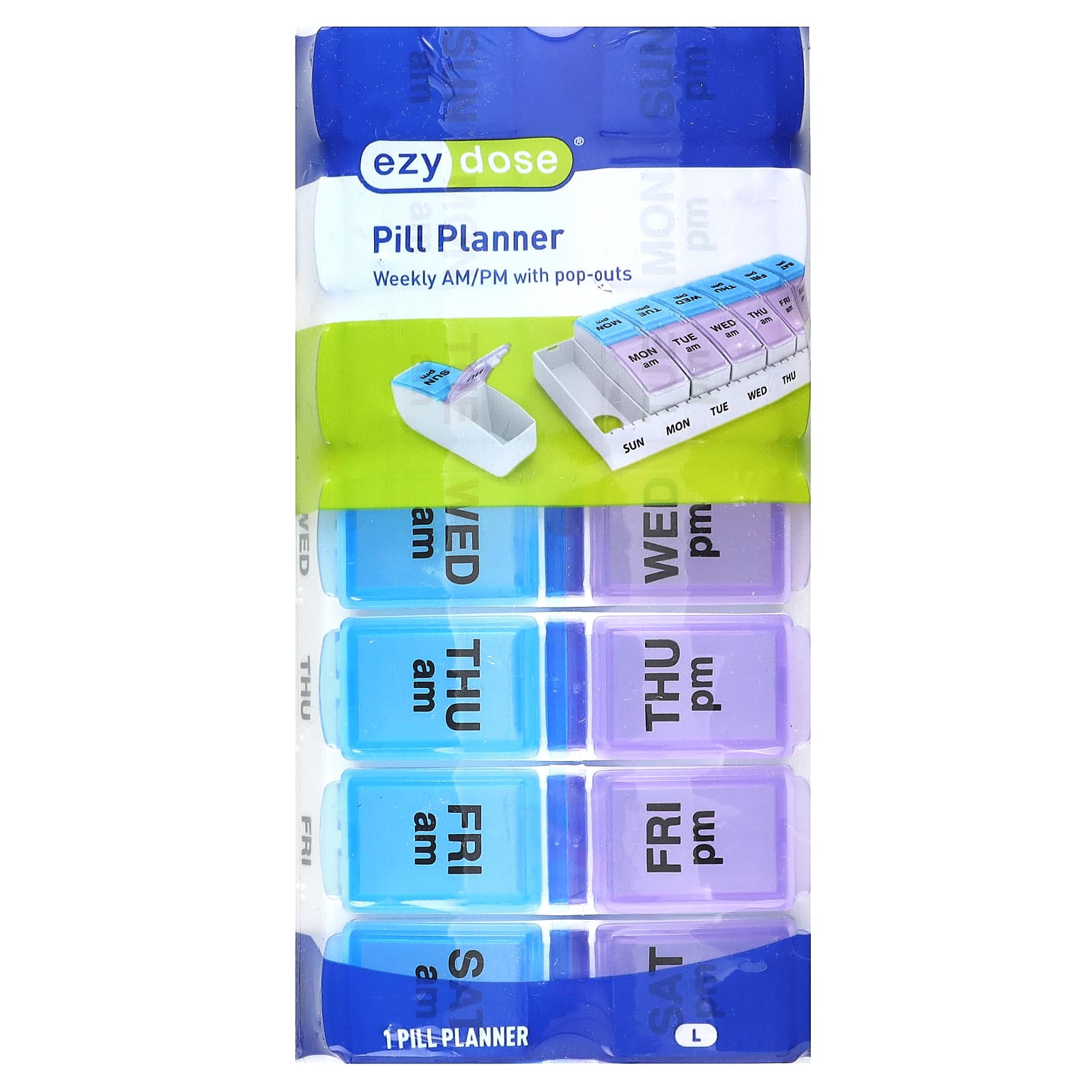 Weekly Pill Planner with Pop-Out Compartments by Ezy Dose | Medication Management - Image 1