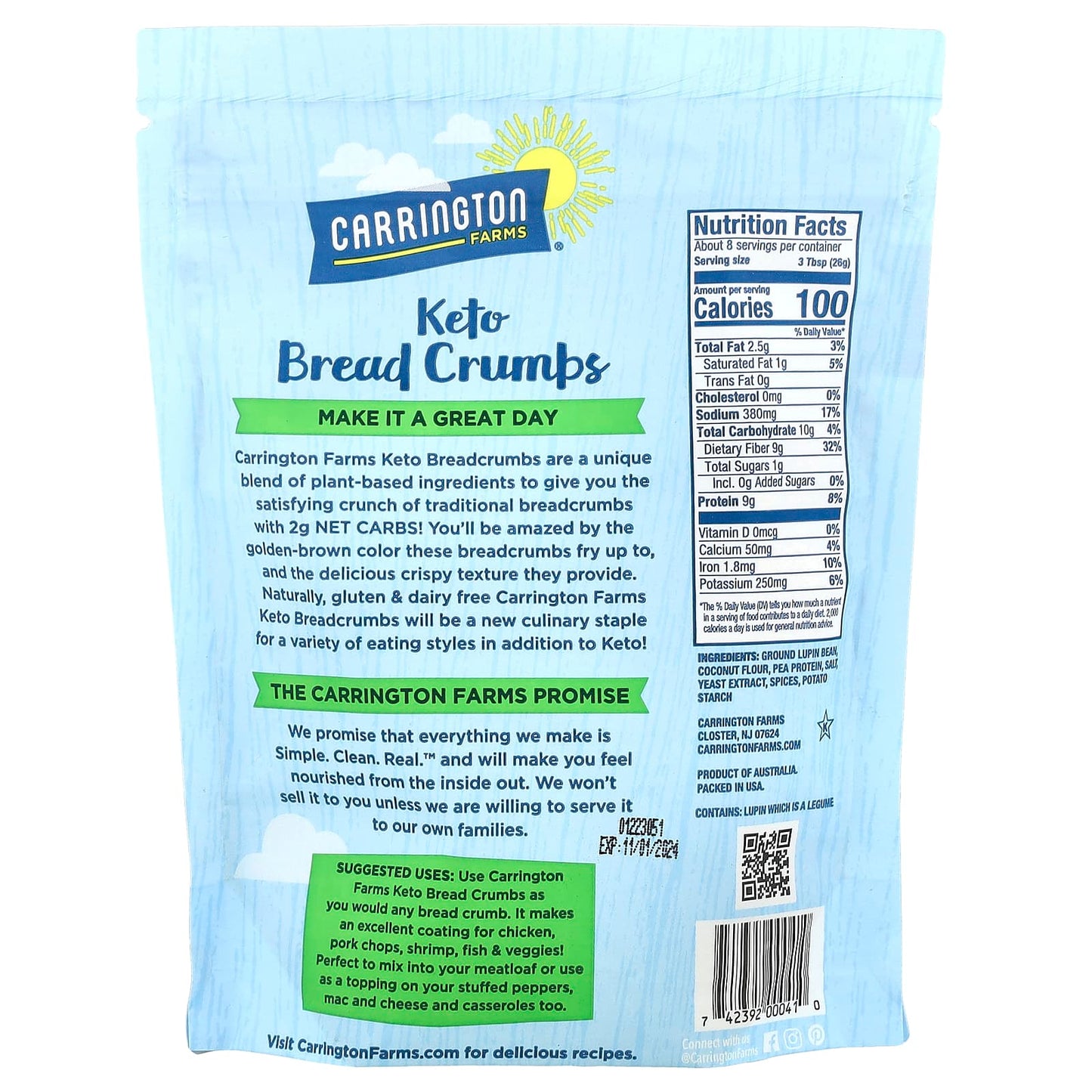 Keto Italian Seasoned Bread Crumbs by Carrington Farms - Low Carb & Gluten Free - Image 2