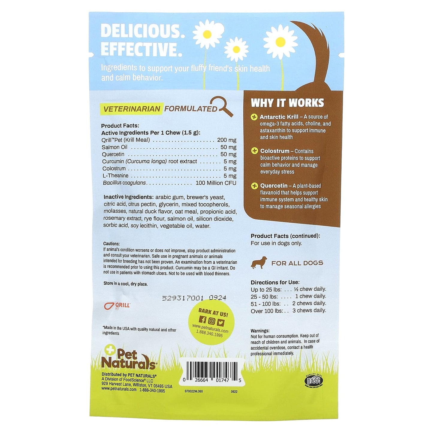 Pet Naturals, Allergy + Calming, For All Dogs, Duck, 60 Bite-Sized Chews, 3.17 oz (90 g) - Image 2