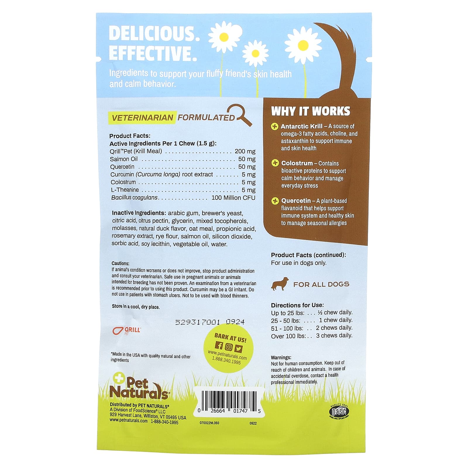 Pet Naturals, Allergy + Calming, For All Dogs, Duck, 60 Bite-Sized Chews, 3.17 oz (90 g) - Image 2