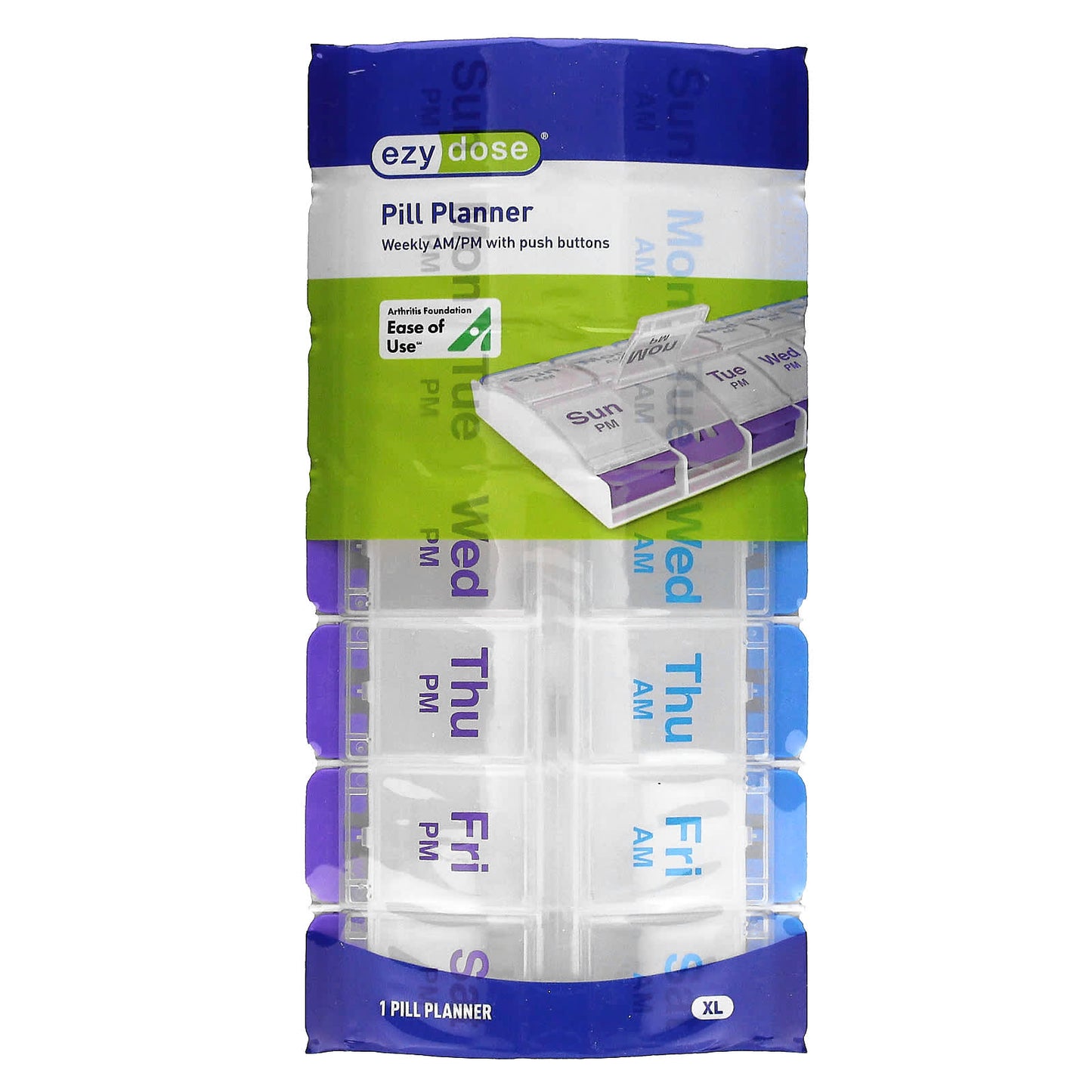 Ezy Dose Weekly Pill Planner with Push Buttons, XL, 1 Count - Image 2