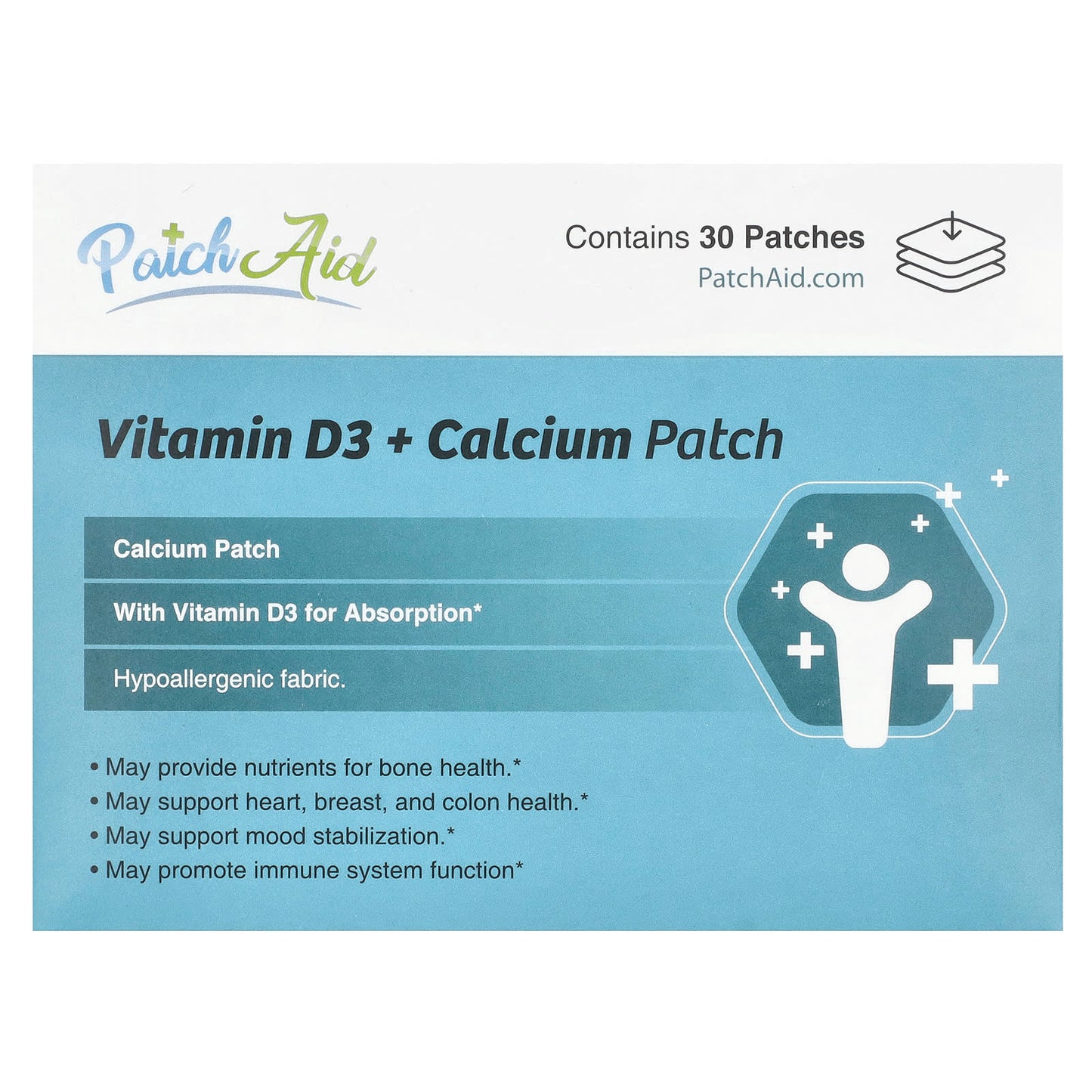 PatchAid, Vitamin D3 + Calcium Patch , 30 Patches - Image 1