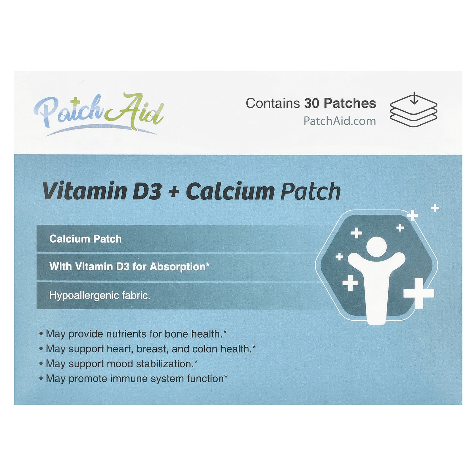 PatchAid, Vitamin D3 + Calcium Patch , 30 Patches - Image 1