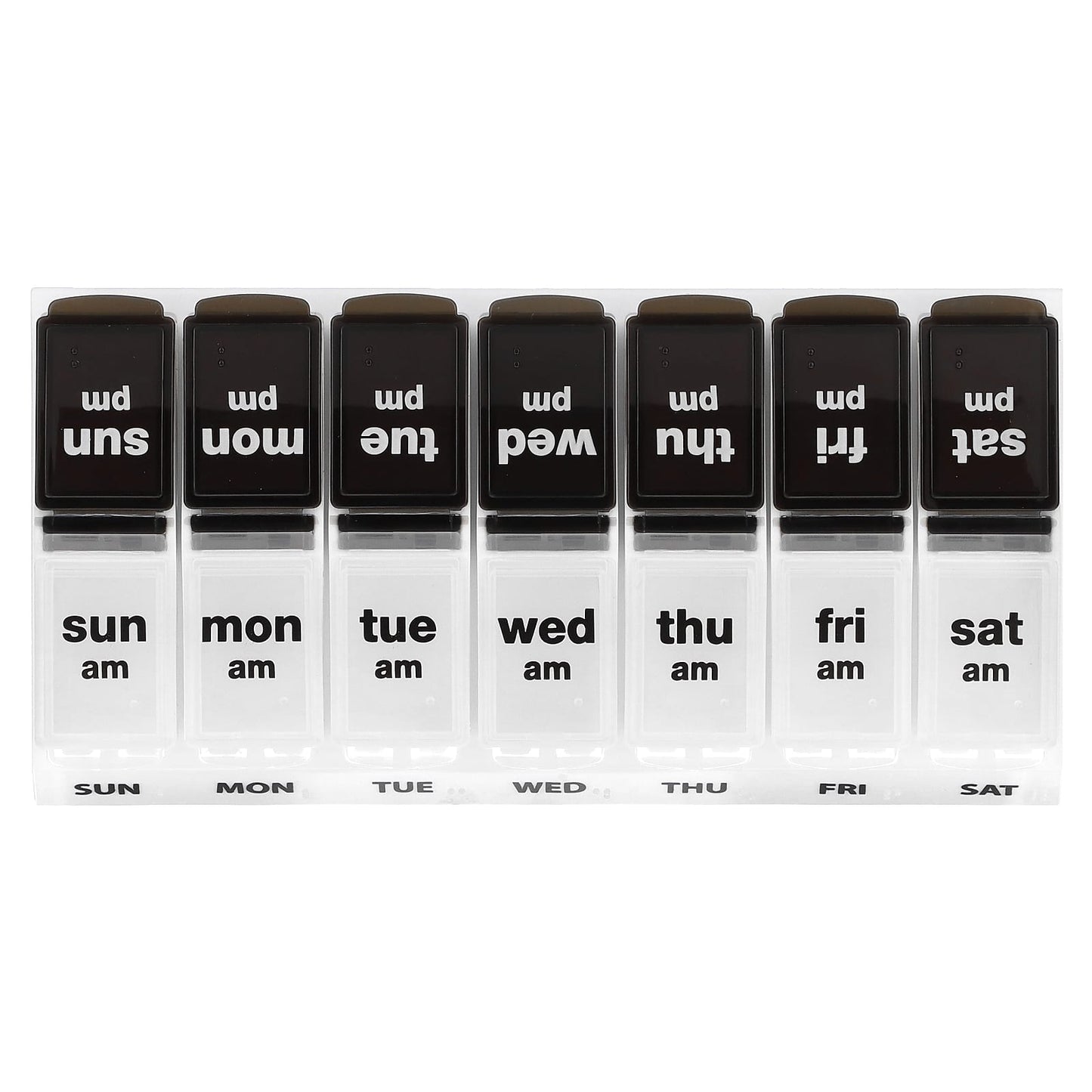 Stay Organized with Ezy Dose Weekly Pill Planner | Black/Natural - Image 1