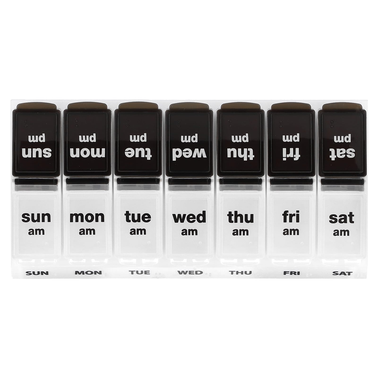 Stay Organized with Ezy Dose Weekly Pill Planner | Black/Natural - Image 1
