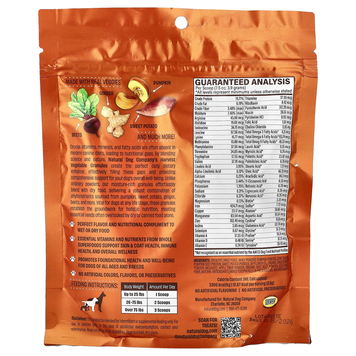 Natural Dog Company, Whole Food Harvest Vegetable, For Dogs, 8.2 oz (234 g) - Image 2