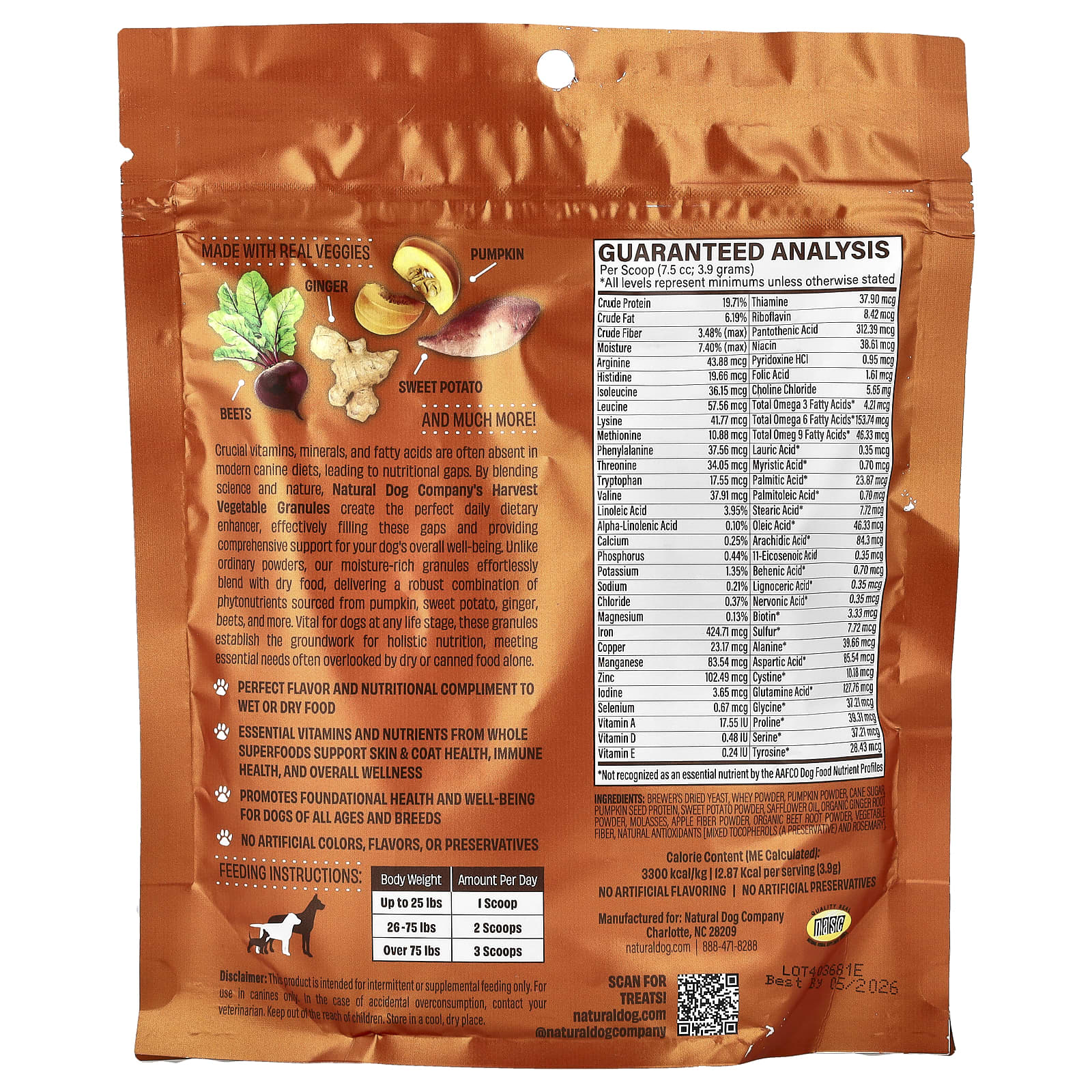 Natural Dog Company, Whole Food Harvest Vegetable, For Dogs, 8.2 oz (234 g) - Image 2