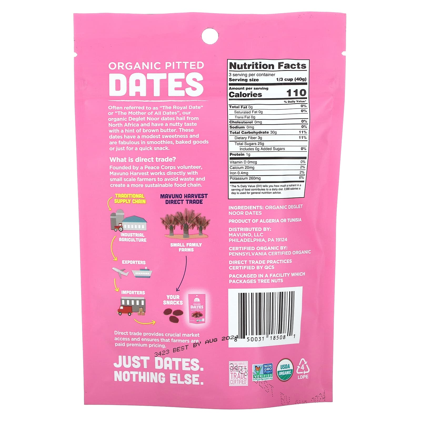 Mavuno Harvest, Organic Pitted Dates, 4 oz (112 g) - Image 2