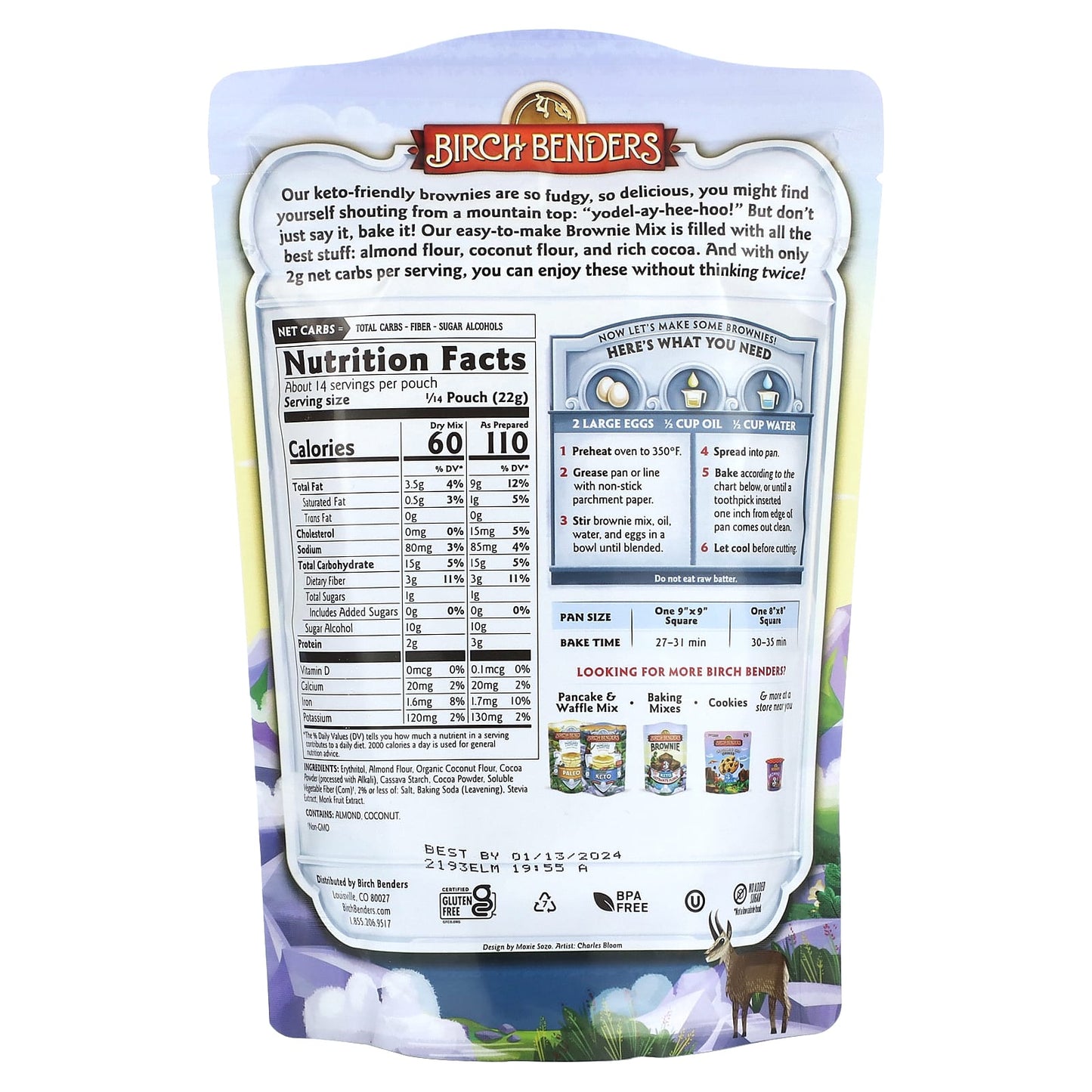 Gluten-Free Keto Brownie Mix by Birch Benders - Rich Fudge Taste - Image 2