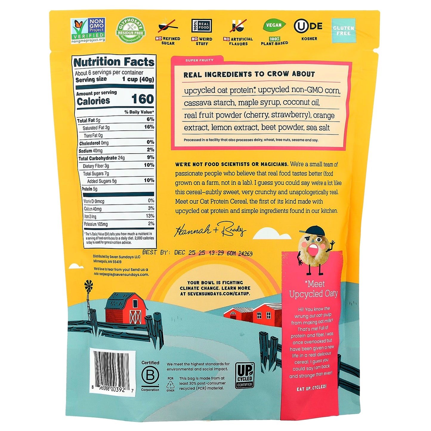 Seven Sundays, Oat Protein Cereal, Super Fruity, 8 oz (227 g) - Image 2