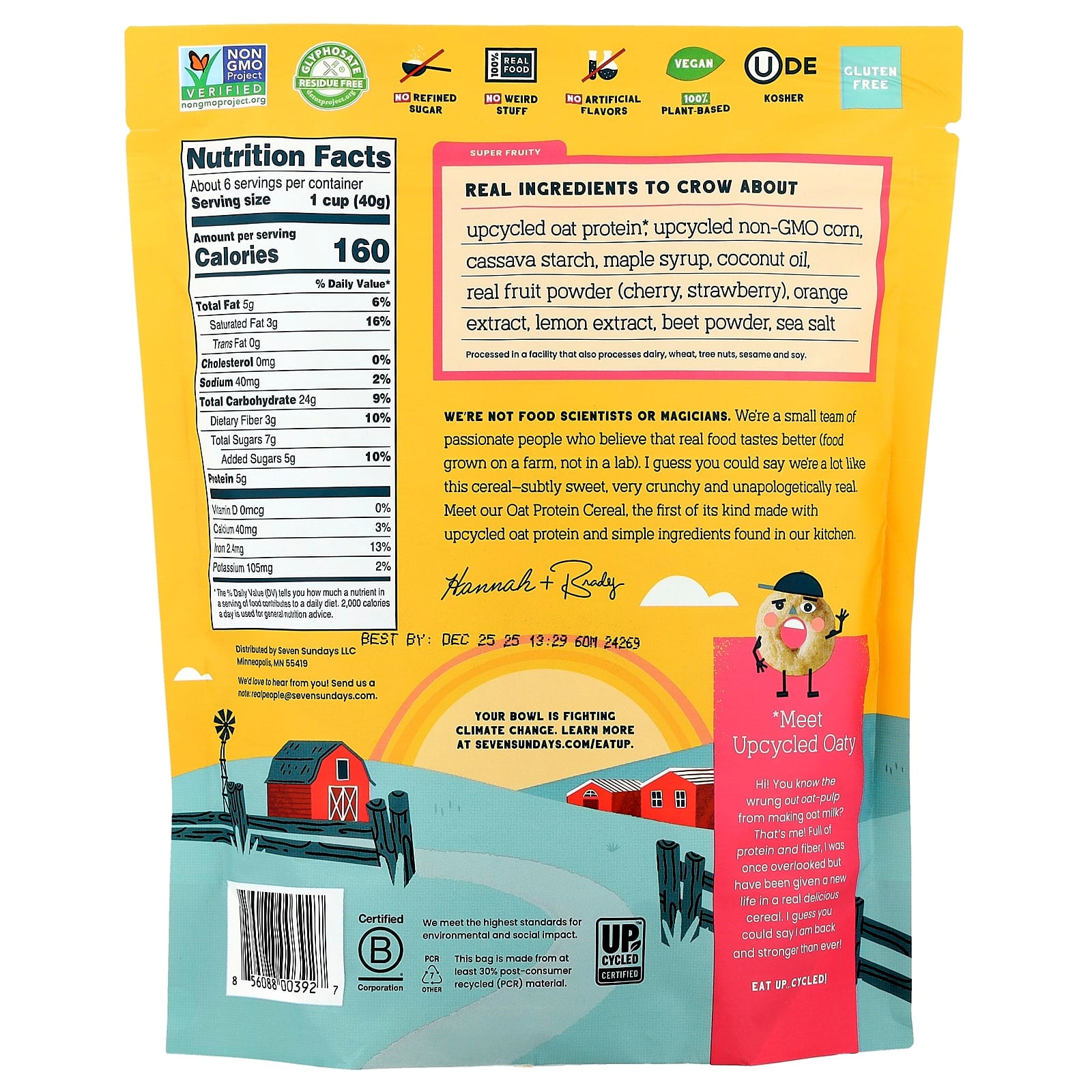 Seven Sundays, Oat Protein Cereal, Super Fruity, 8 oz (227 g) - Image 2
