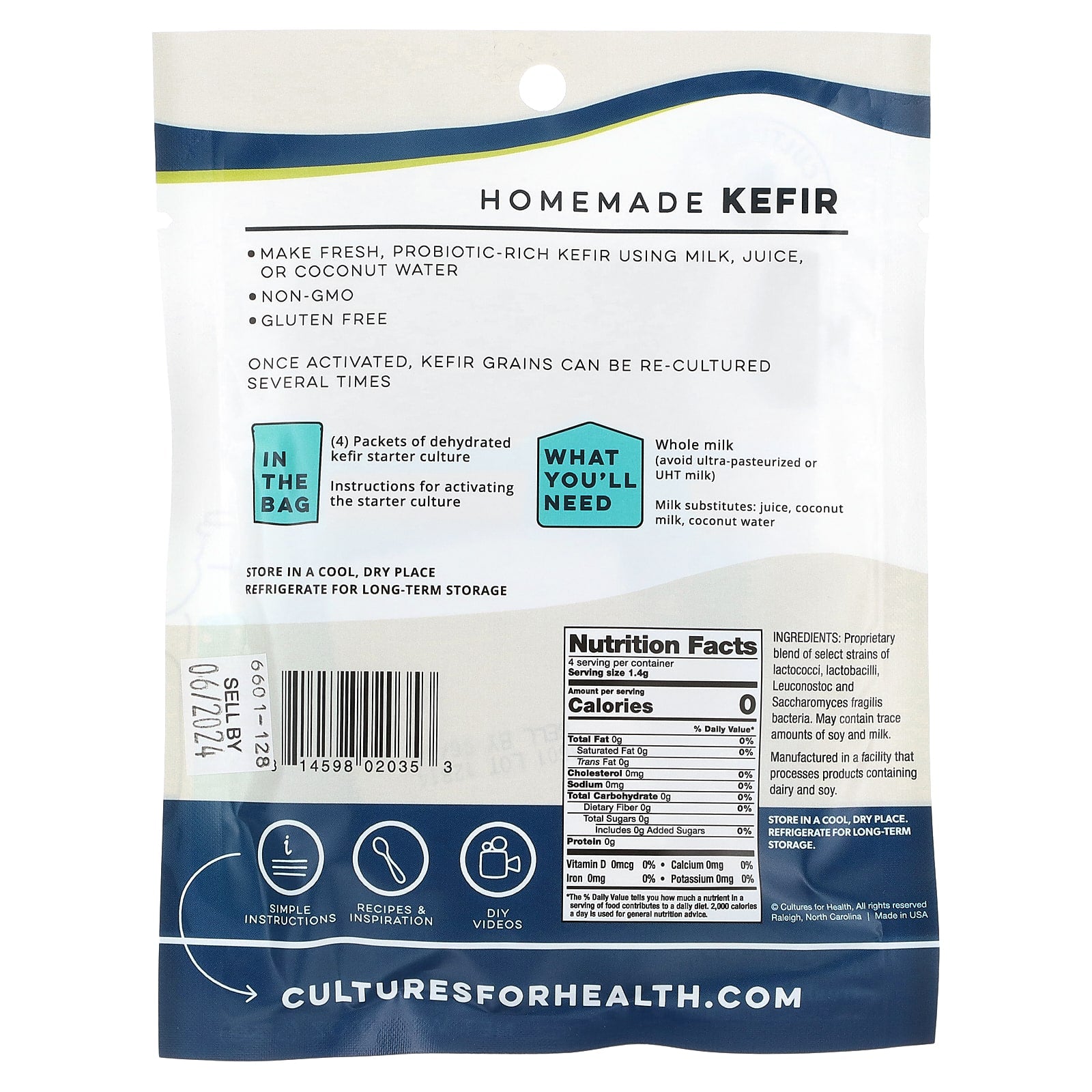 Cultures for Health Kefir Powdered Starter - 0.2 oz, Non-GMO, Gluten-Free - Image 2