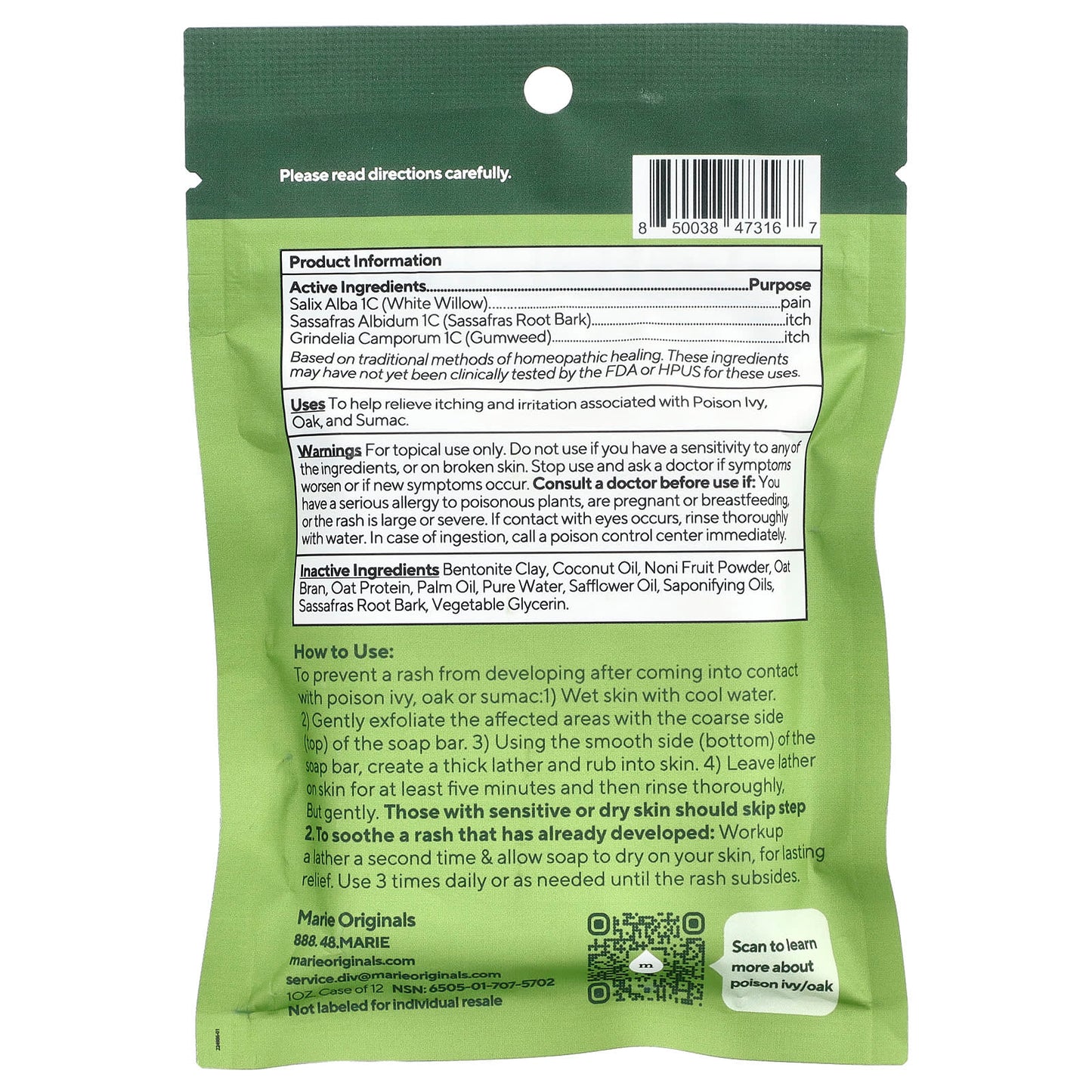 Marie Originals, Poison Ivy/Oak/Sumac Bar Soap, 1 oz - Image 2