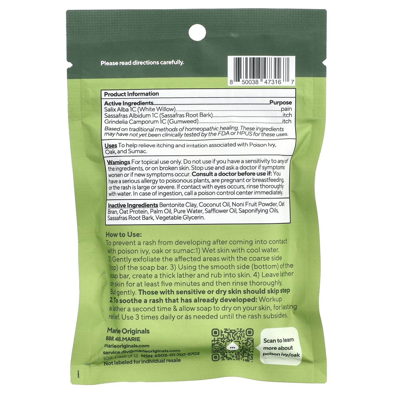 Marie Originals, Poison Ivy/Oak/Sumac Bar Soap, 1 oz - Image 2