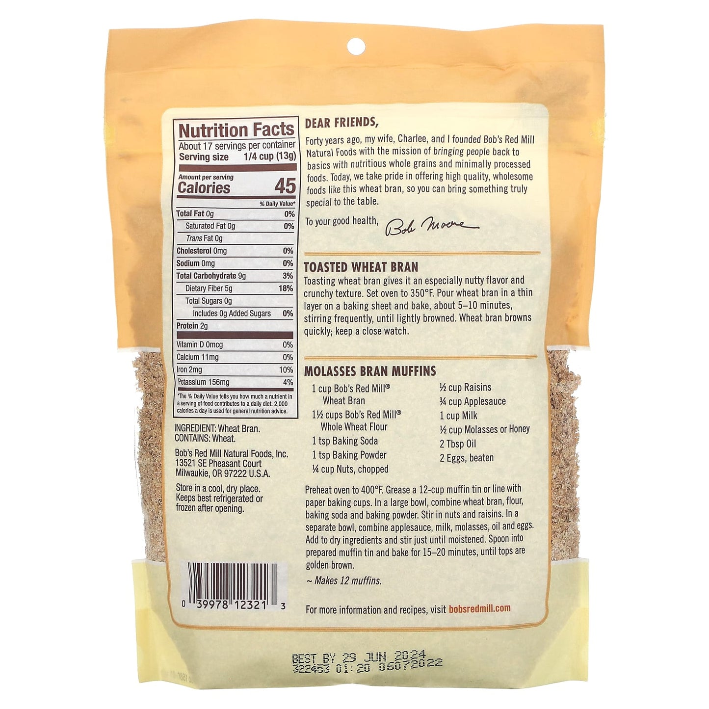 Nutritious Wheat Bran by Bob's Red Mill - 8 oz - Image 2