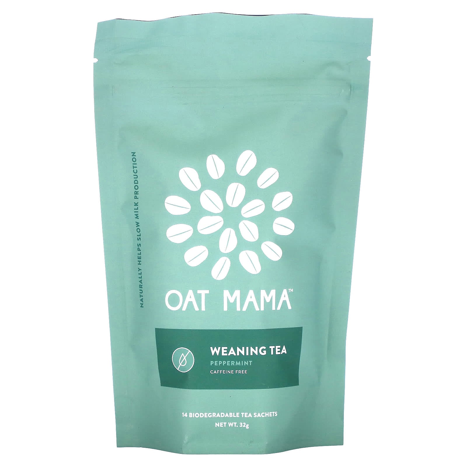 Oat Mama, Weaning Tea, Peppermint, Caffeine Free, 14 Sachets, 32 g - Image 1