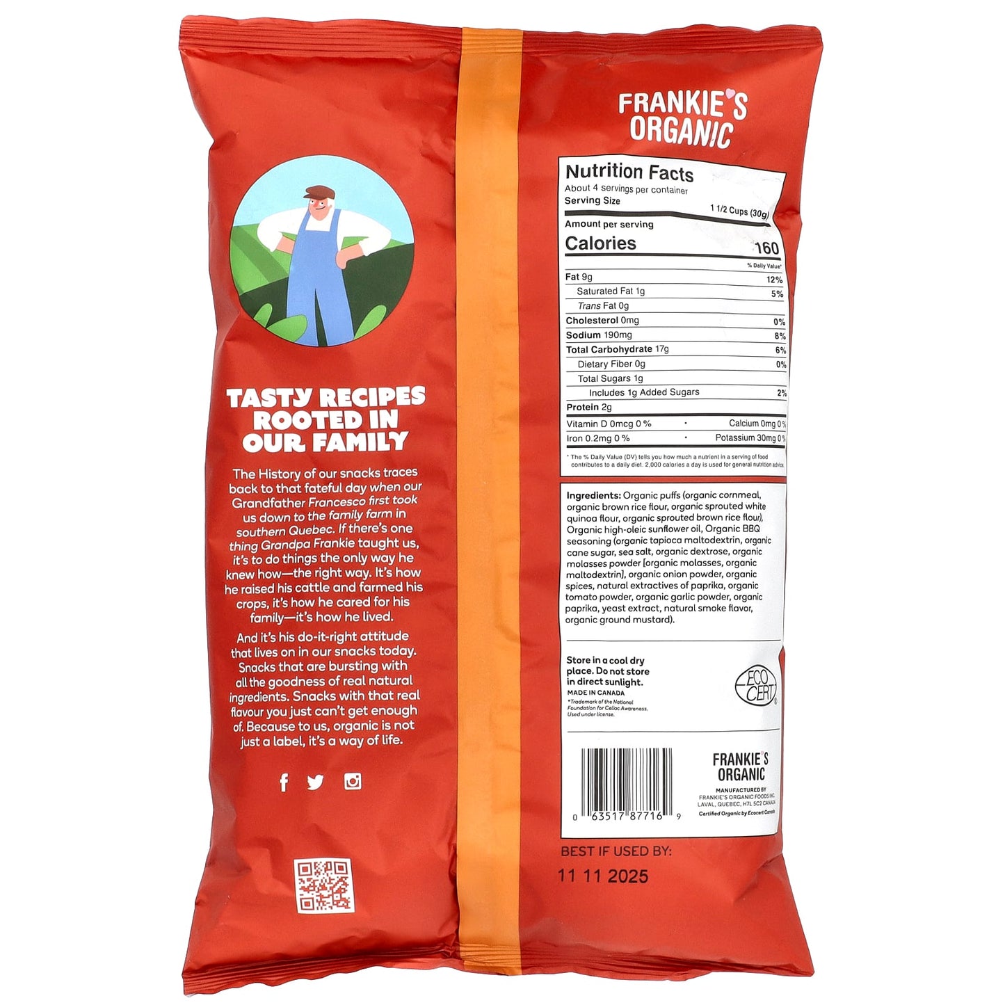 Organic BBQ Puffs by Frankie's - Vegan & Gluten-Free Snack - Image 2