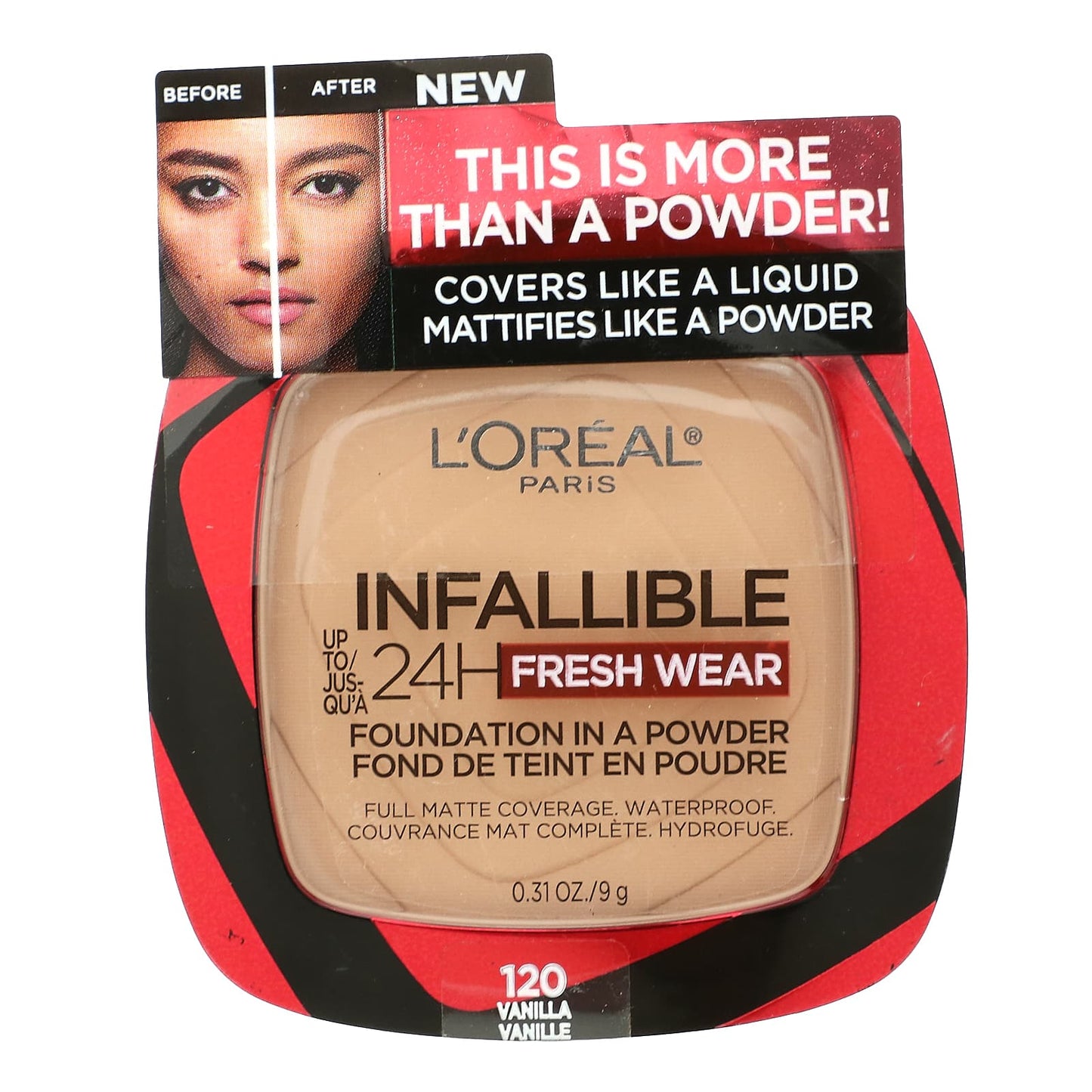 L'Oréal, Infallible 24H Fresh Wear, Foundation In A Powder, 120 Vanilla, 0.31 oz (9 g) - Image 2
