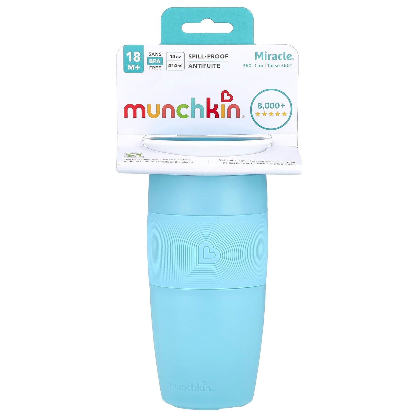 Munchkin, Miracle® 360° Cup, 18 Months+, Light Blue, 14 oz (414 ml) - Image 1