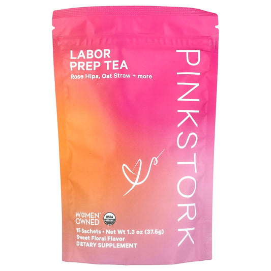 Pink Stork, Labor Prep Tea, Sweet Floral, 15 Sachets, 1.3 oz (37.5 g) - Image 1
