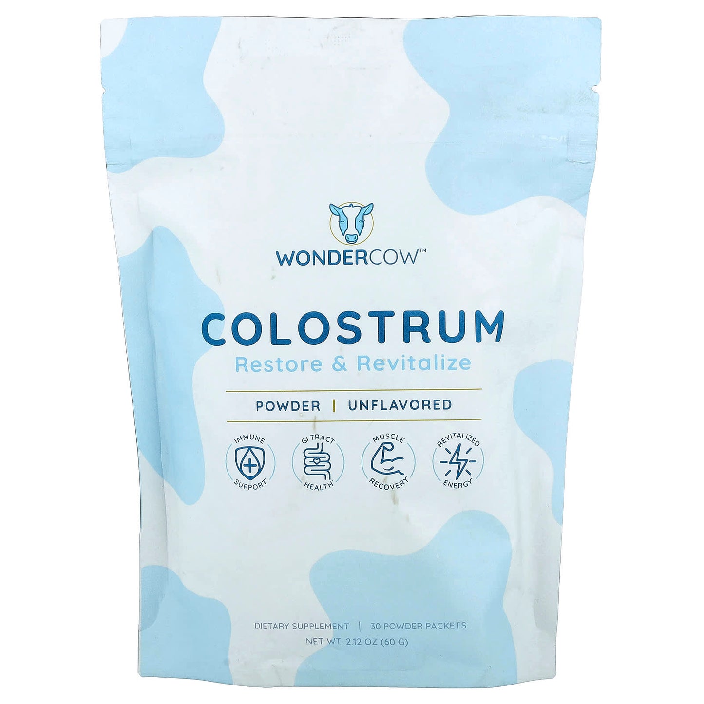 Wondercow, Colostrum Powder, Unflavored, 30 Packets, 0.07 oz (2 g) Each - Image 1