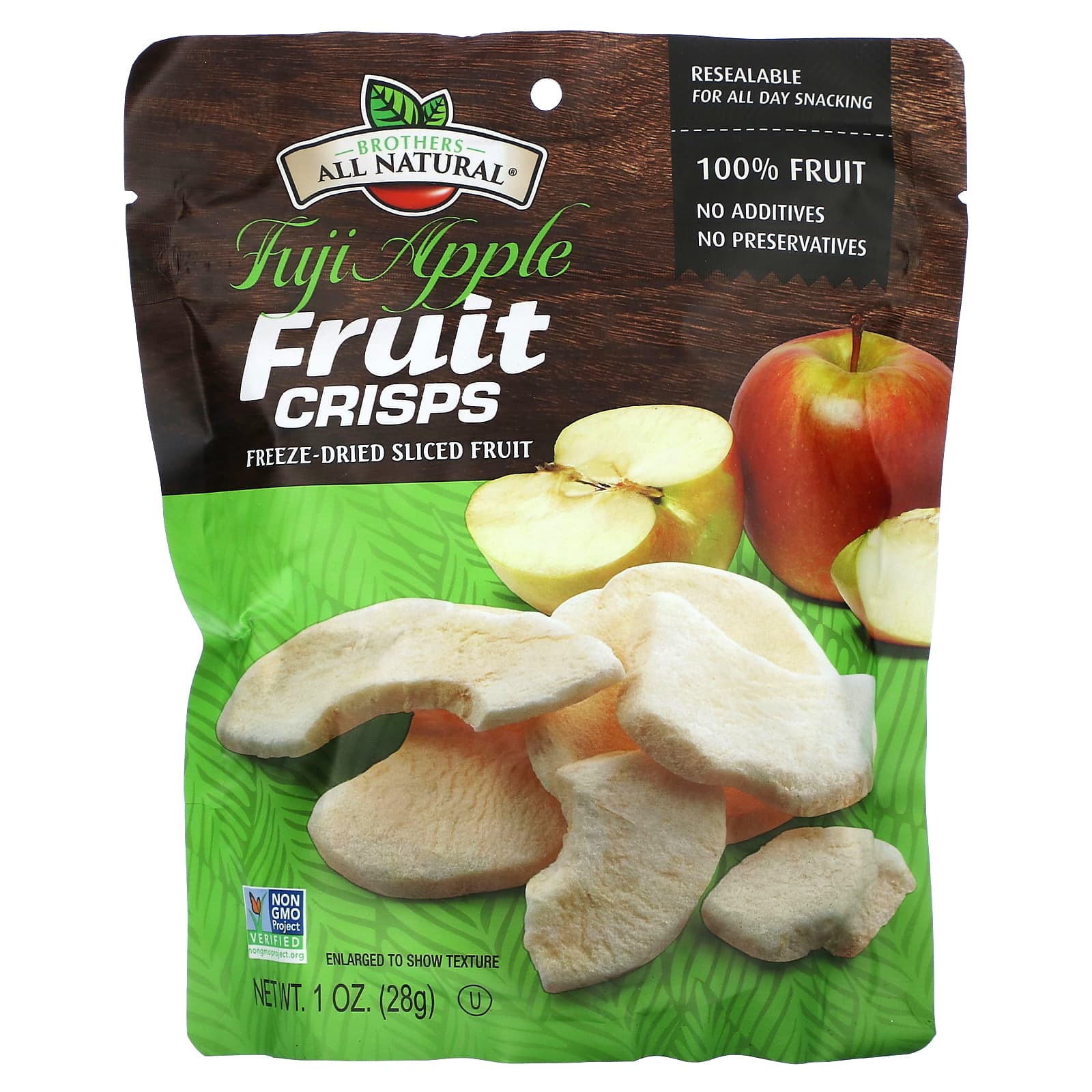Brothers-All-Natural Freeze-Dried Fuji Apple Snacks, 1 oz (28g) - Image 1