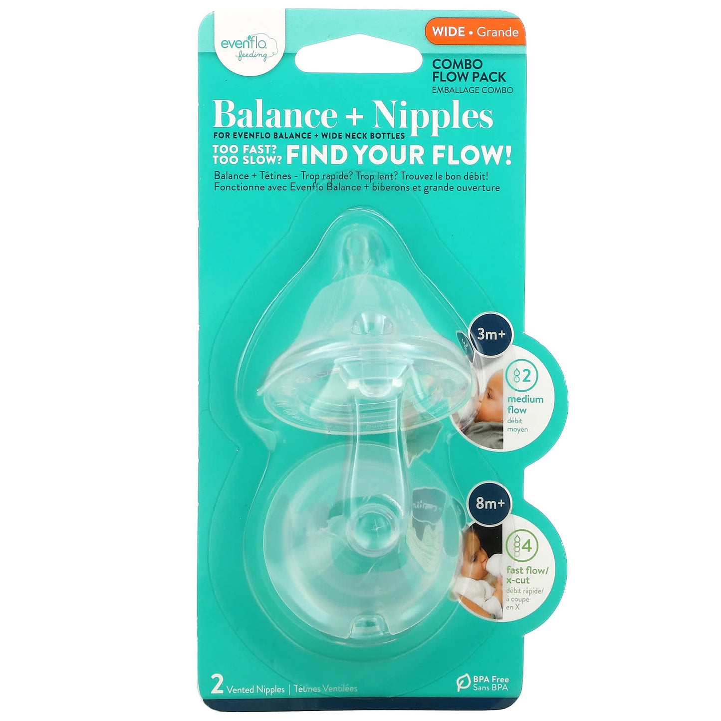 Evenflo Balance Bottles - Medium Flow Combo Pack - Image 1