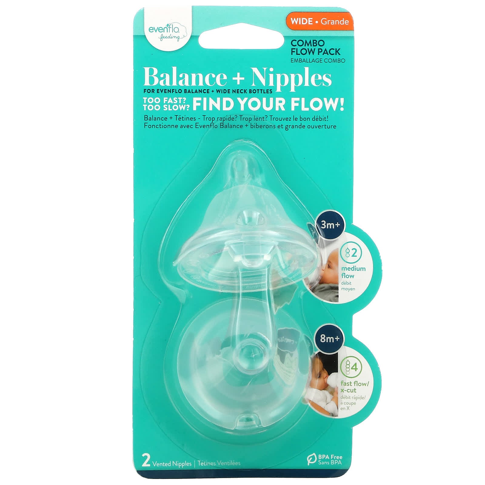 Evenflo Balance Bottles - Medium Flow Combo Pack - Image 1