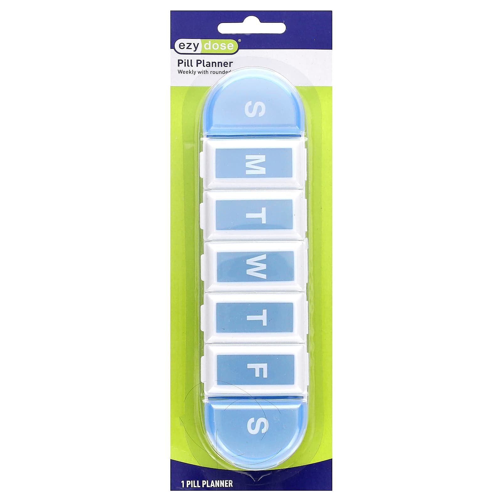 Ezy Dose Weekly Pill Planner with Rounded Compartments for Easy Medication Management - Image 1