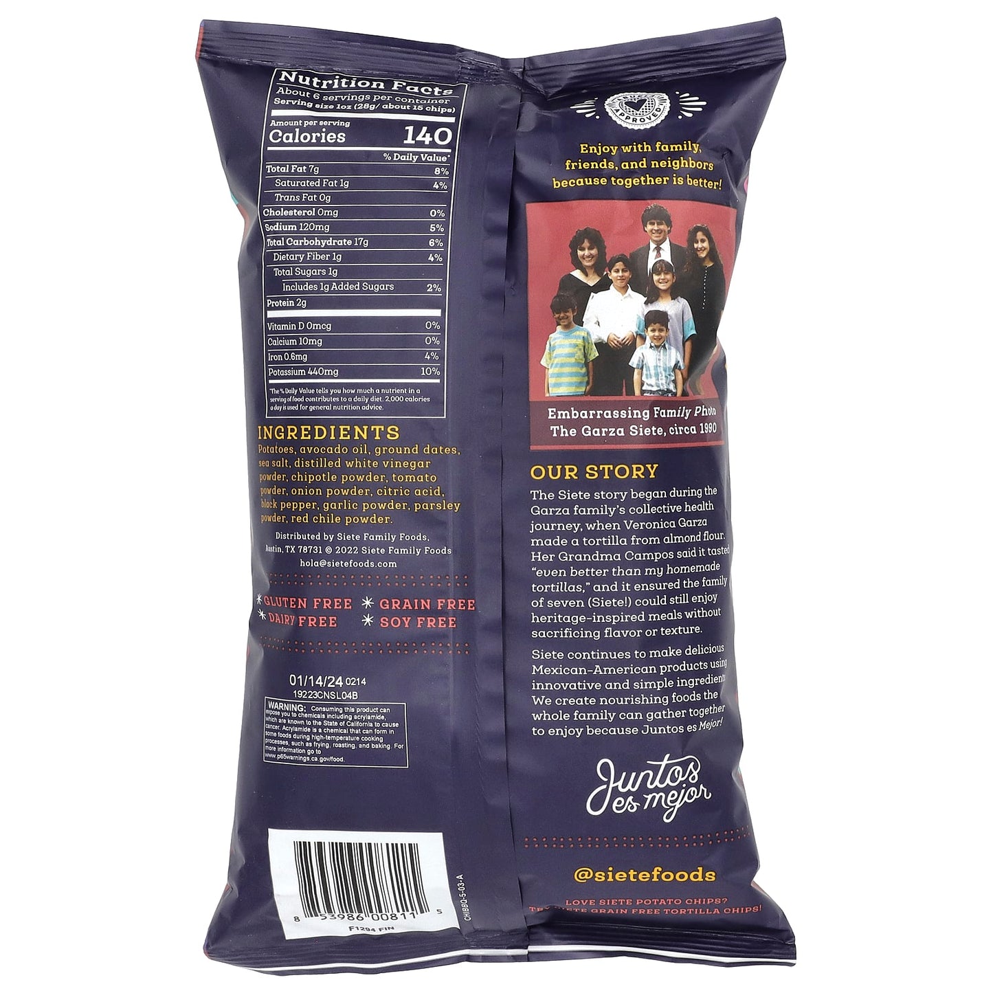 Siete, Potato Chips, Chipotle BBQ, 5.5 oz (156 g) - Image 2