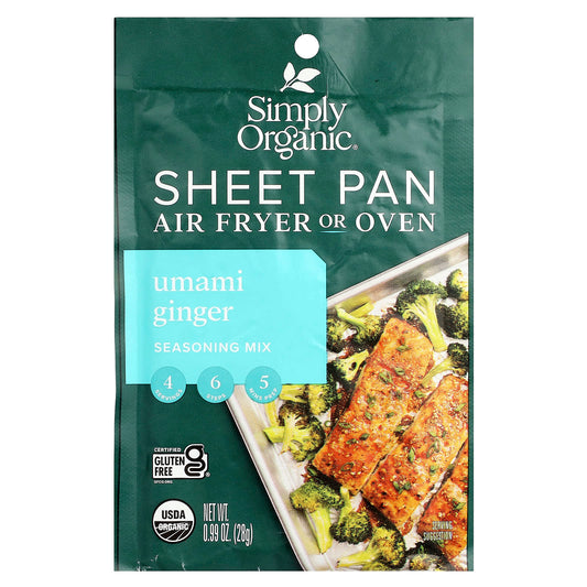 Simply Organic, Sheet Pan Seasoning Mix, Umami Ginger, 0.99 oz (28 g) - Image 1