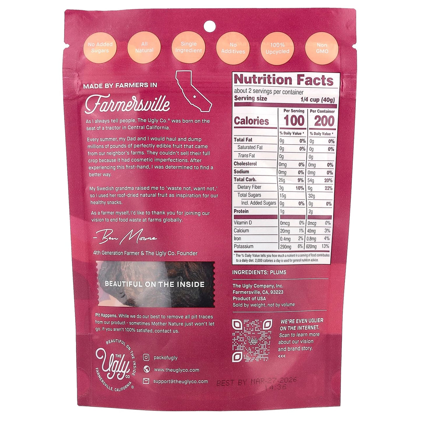All-Natural, Upcycled Dried Plums - 3 oz (85 g) - Image 2