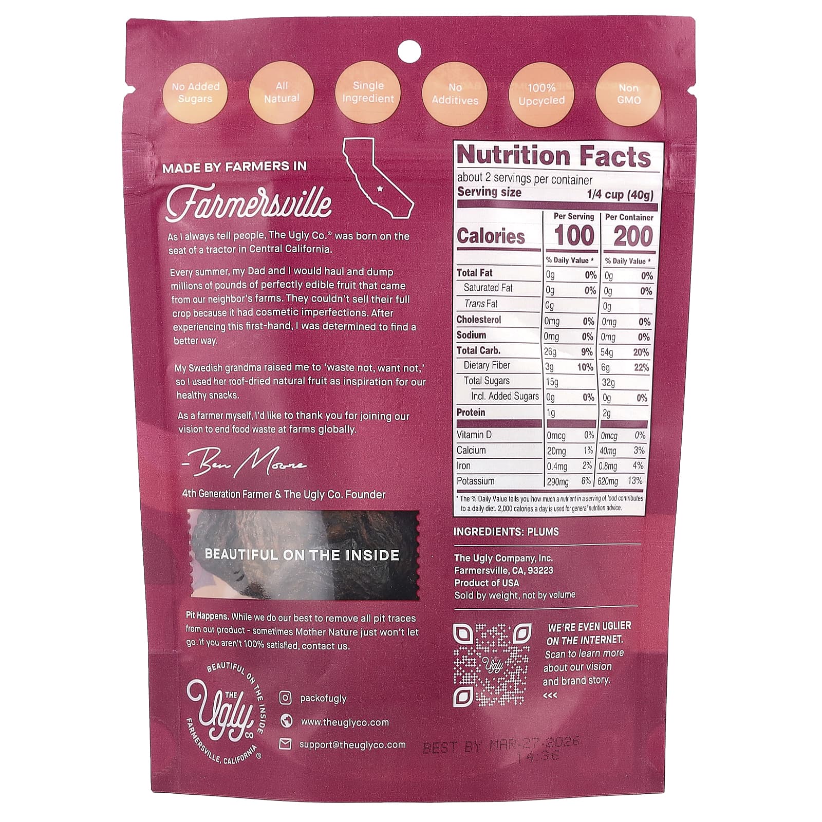 All-Natural, Upcycled Dried Plums - 3 oz (85 g) - Image 2