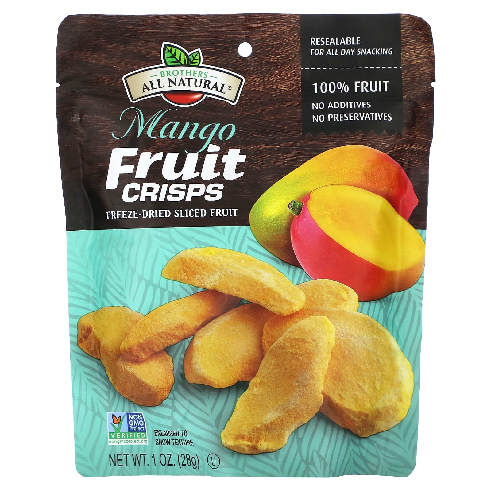 Brothers All Natural Freeze Dried Mango Snacks, 100% Fruit, No Additives - Image 1