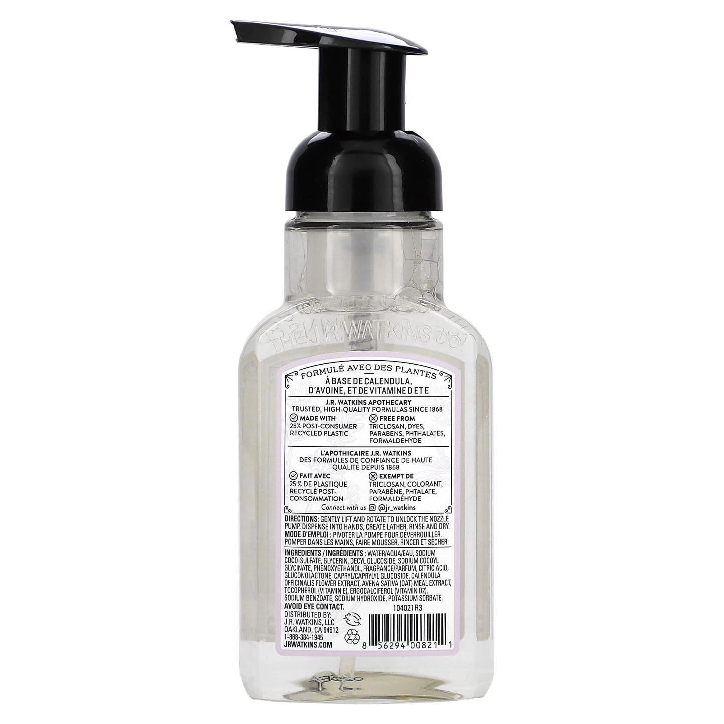 Lavender Foaming Hand Soap by J R Watkins, Soft and Nourished Hands - Image 2