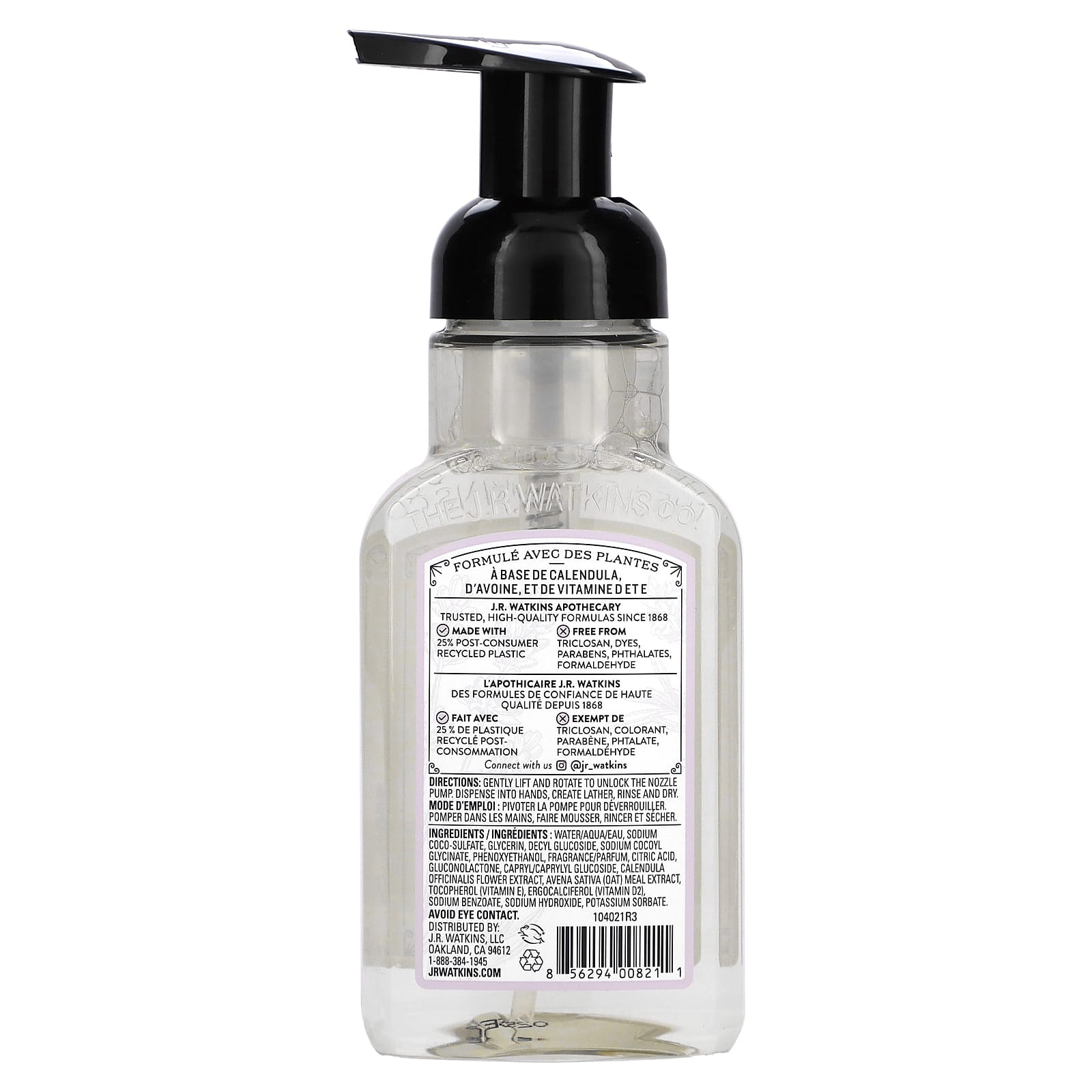 Lavender Foaming Hand Soap by J R Watkins, Soft and Nourished Hands - Image 2