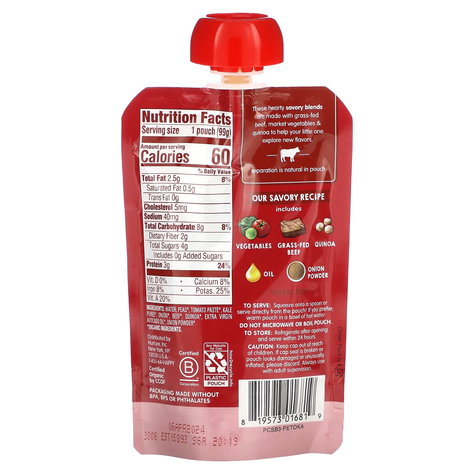 Happy Family Organics Baby Food Stew, 7+ Months, USDA Certified Organic - Image 2