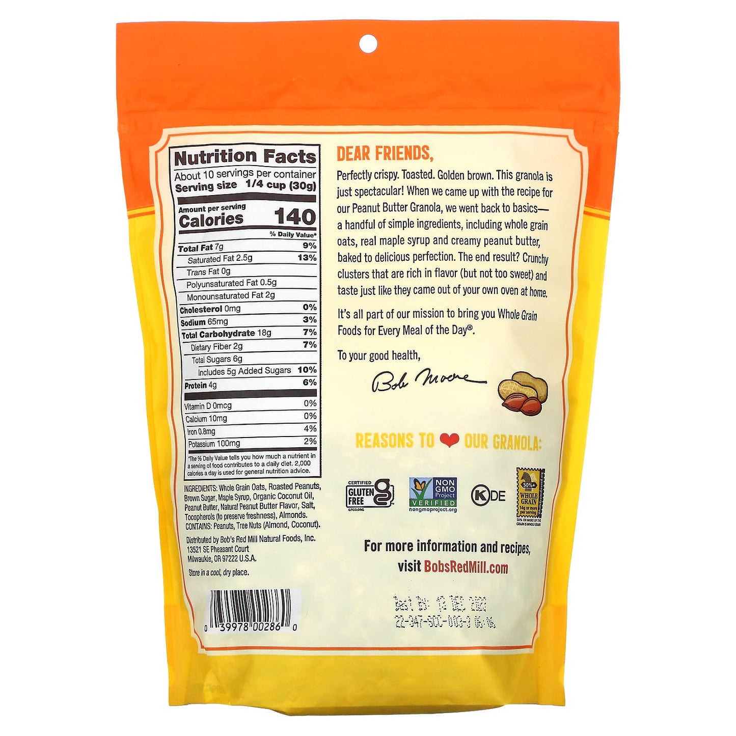 Bob's Red Mill Peanut Butter Homestyle Granola, Gluten-Free & Non-GMO - Image 2
