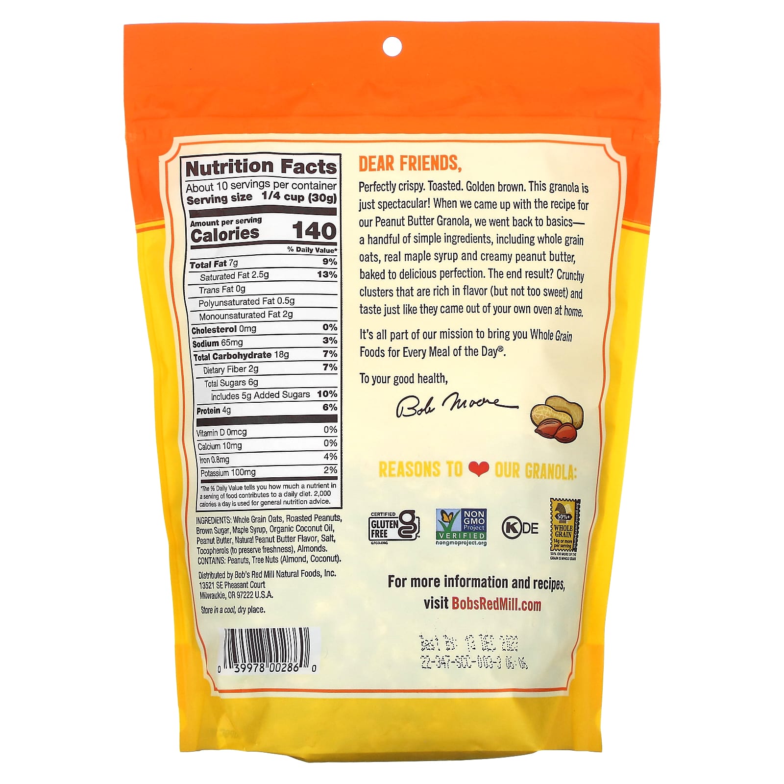 Bob's Red Mill Peanut Butter Homestyle Granola, Gluten-Free & Non-GMO - Image 2