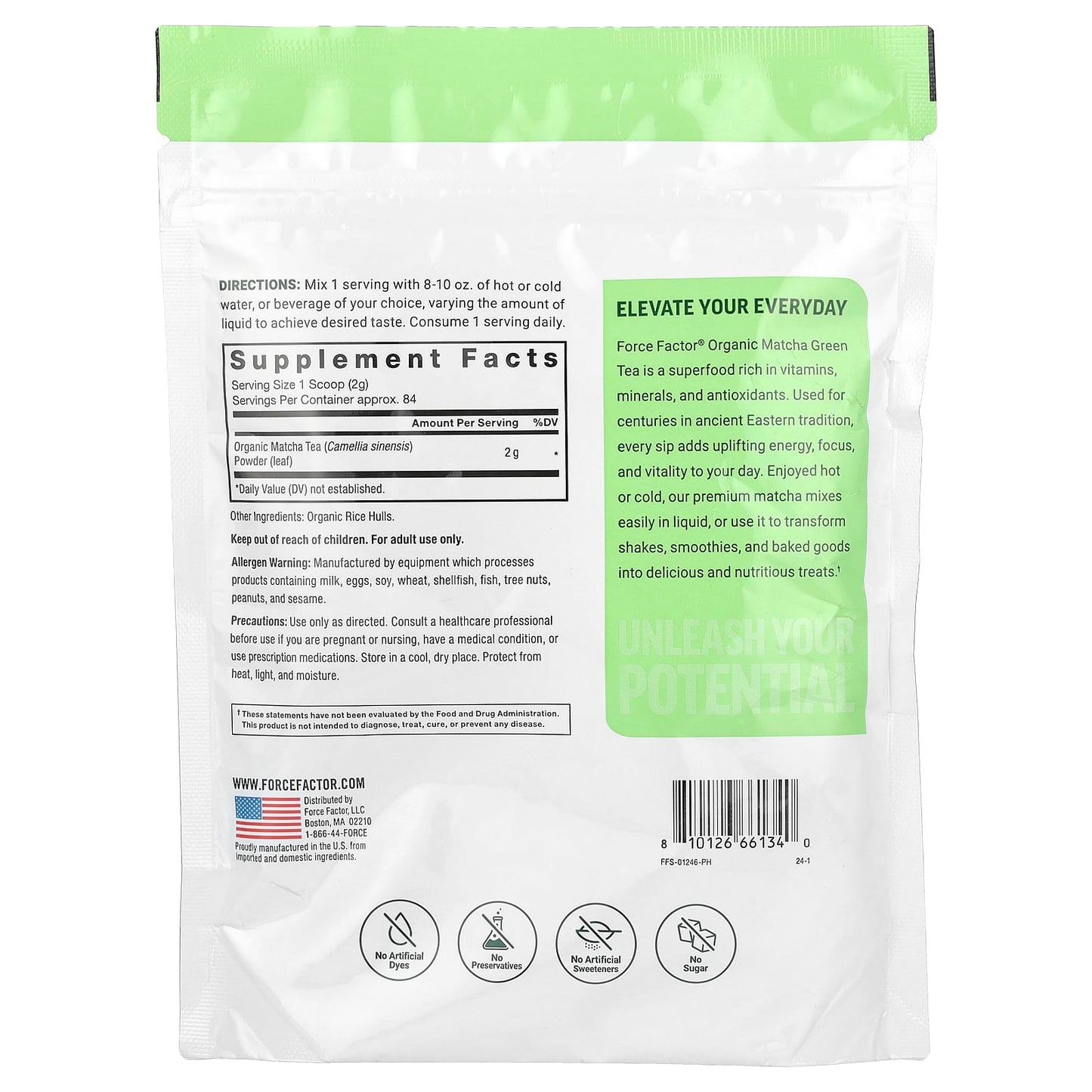 Force Factor Organic Matcha Green Tea Powder for Energy, Focus & Wellness - Image 2