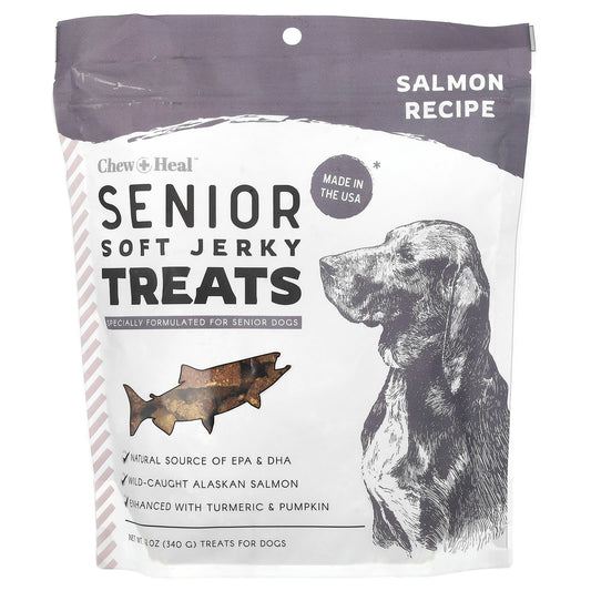 Senior Dog Soft Jerky Treats with Wild-Caught Alaskan Salmon (12 oz) - Image 1