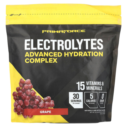 Primaforce, Electrolytes, Advanced Hydration Complex, Grape, 30 Packets, 0.2 oz (5.8 g) Each - Image 1