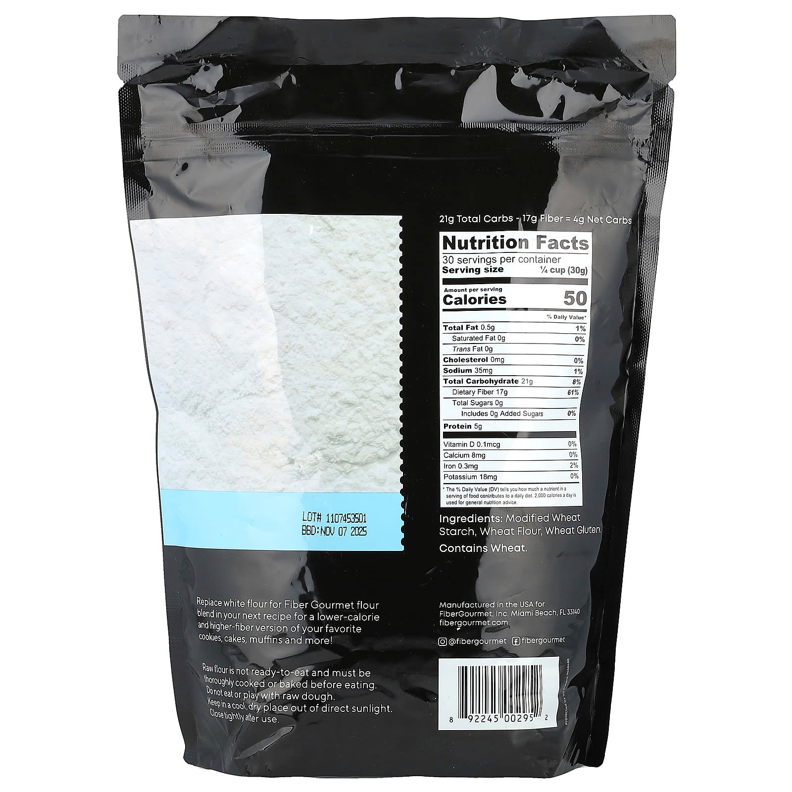 Low-Calorie Fiber Gourmet Flour Blend - 32 oz (907g) - Image 2