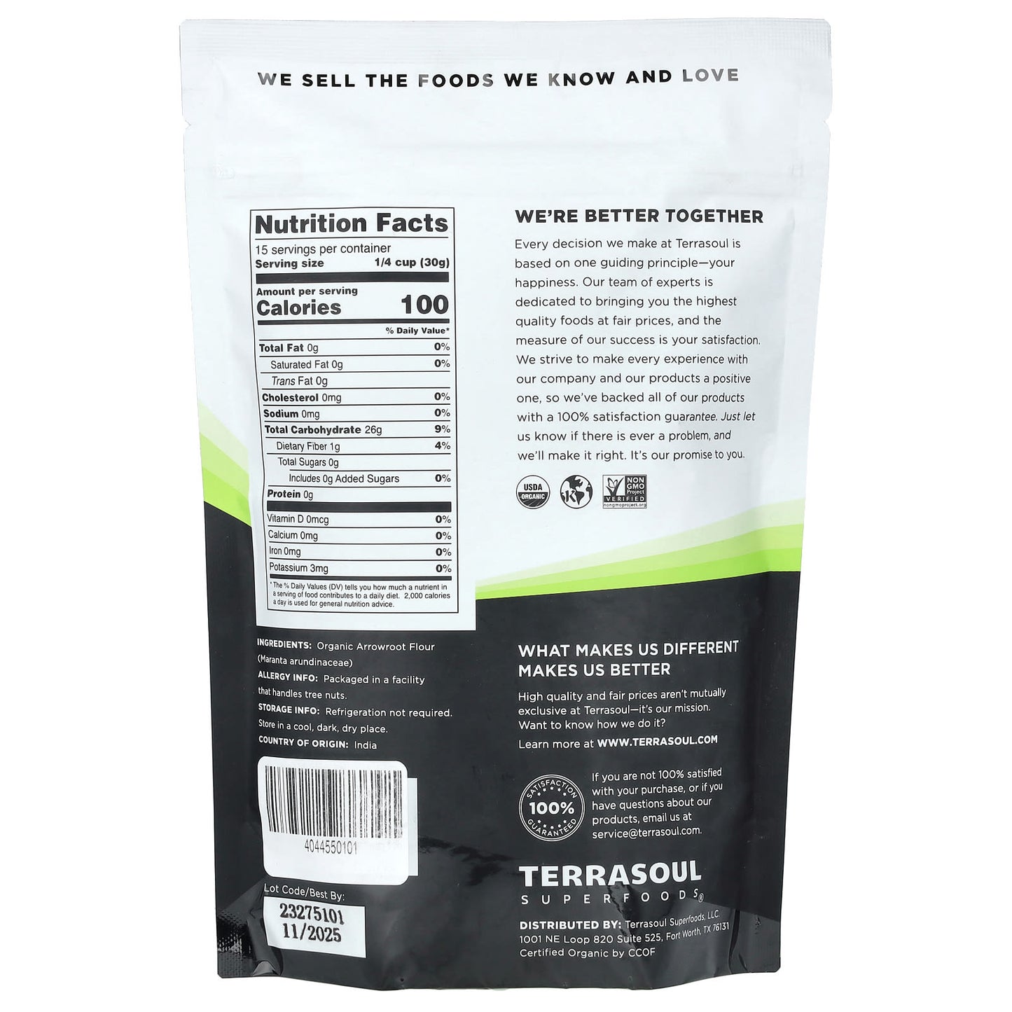 Terrasoul Superfoods, Arrowroot Flour, 16 oz (454 g) - Image 2